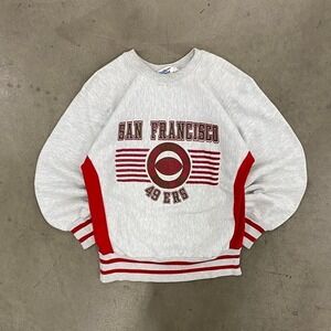 Vintage 80s San Francisco 49ers NFL Chalk Line Crewneck Sweatshirt Size M